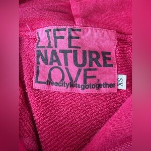 FREE CITY Hoodie Sweatshirt Pink Size XS